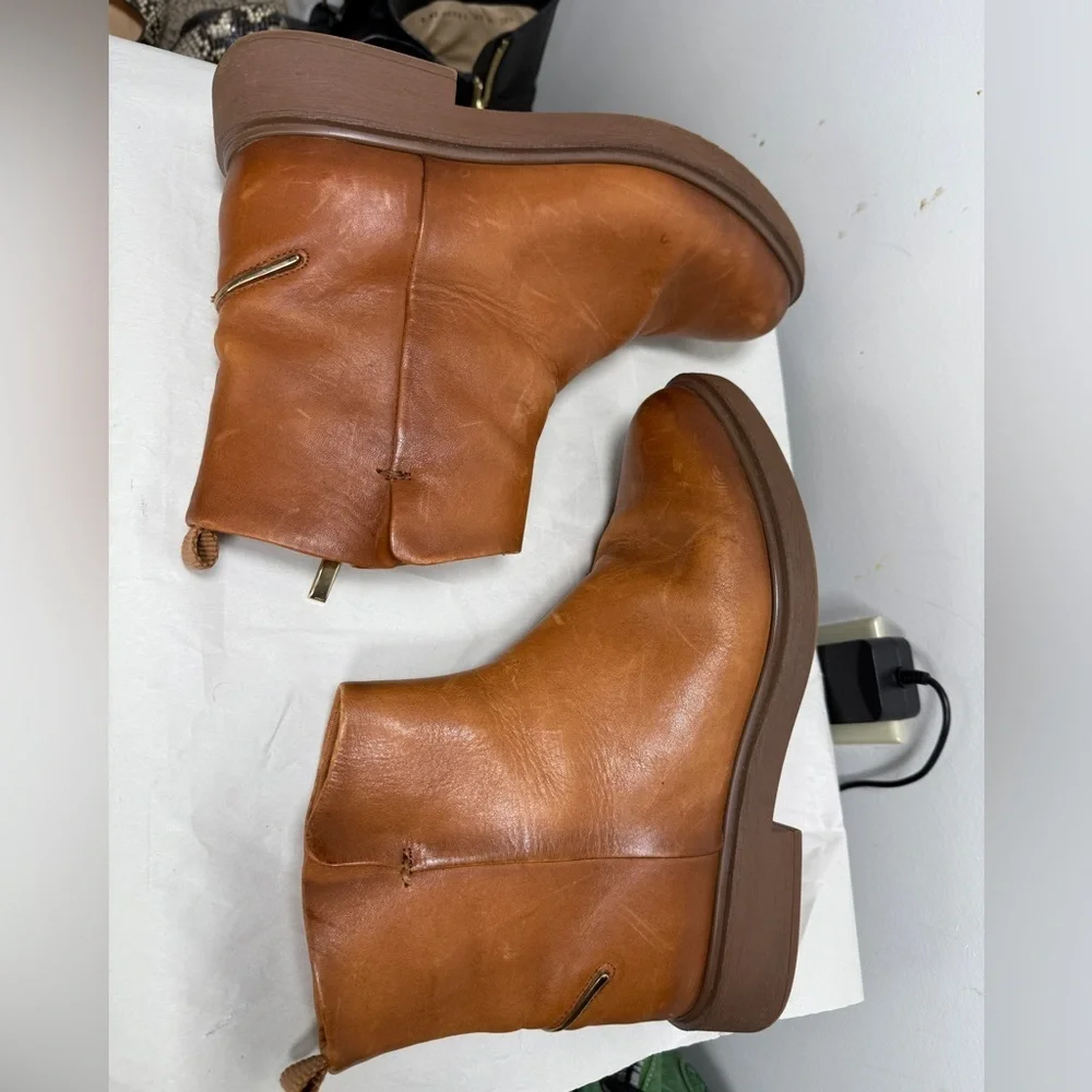 Franco Sarto Womens Bealy Ankle Boot Cognac 9 M